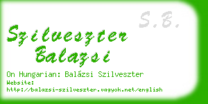 szilveszter balazsi business card
