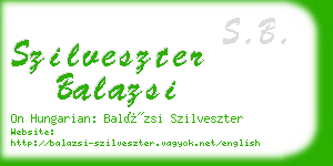 szilveszter balazsi business card